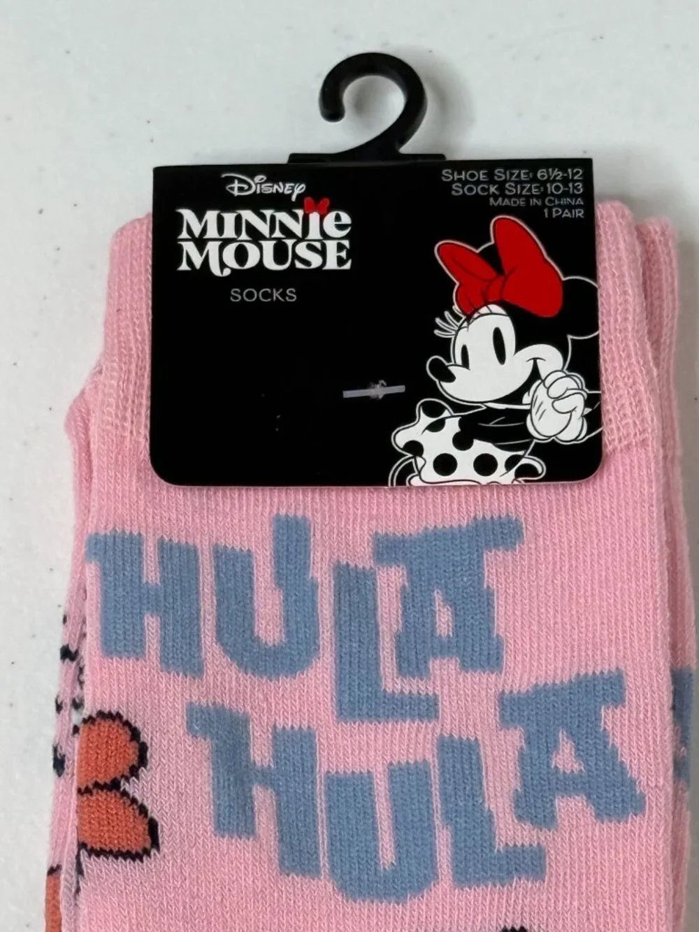 Disney Minnie Mouse Hula Hula Crew Socks NWT